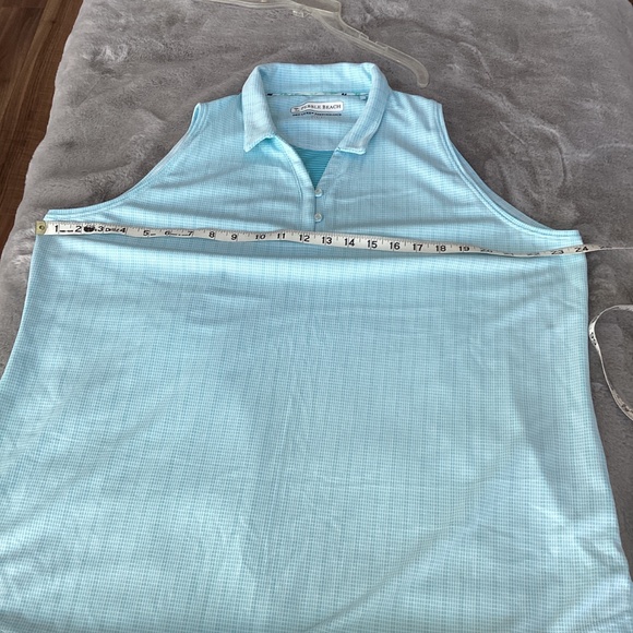 NWOT Pebble Beach Dry Luxe sleeveless aqua/white polo size XXL - Picture 3 of 7